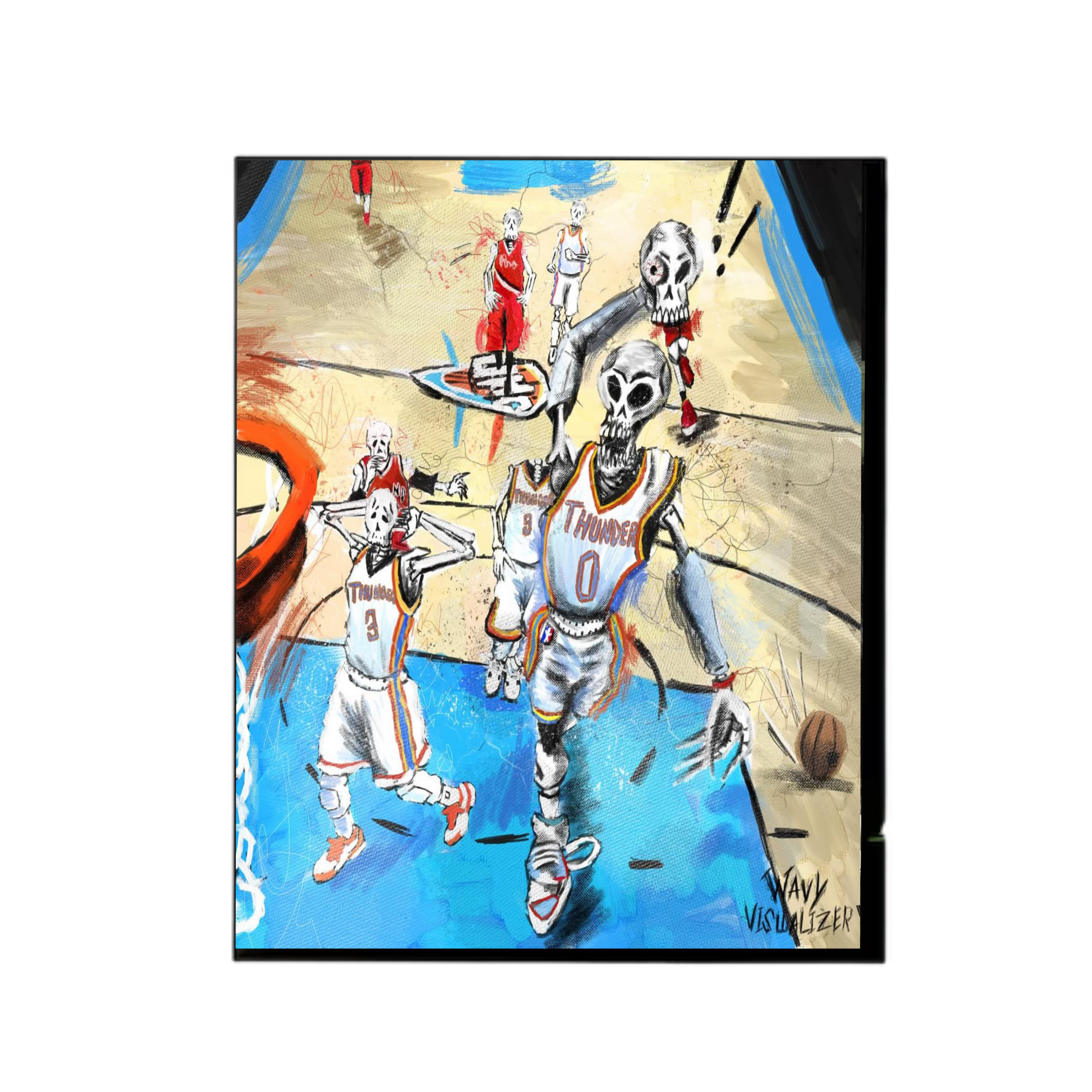 Russell Westbrook slams dunk print